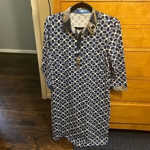 Large multi colored blue J.McLaughlin dress